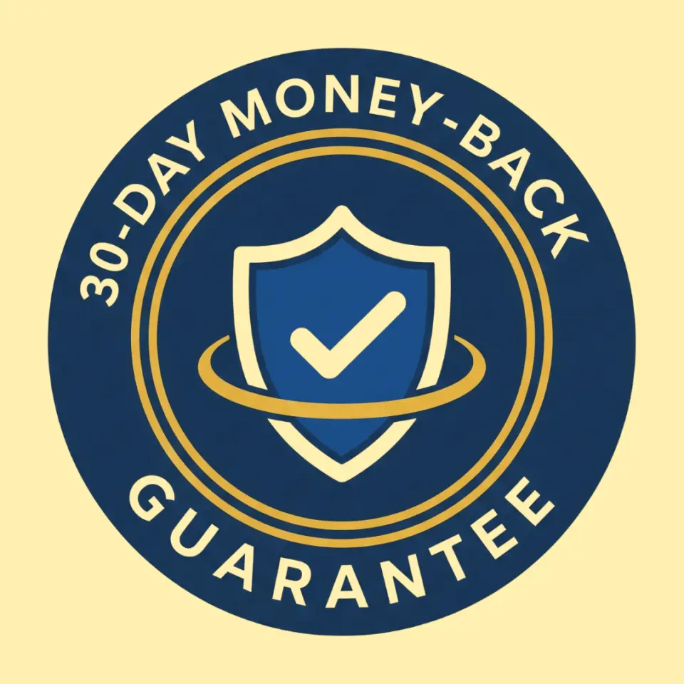 Happyo 30 day money back guarantee badge