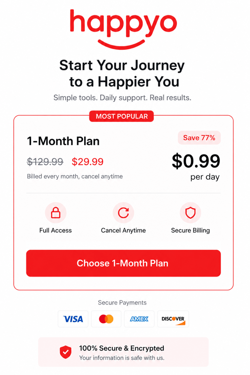 Happyo app pricing tier 1